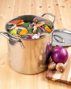 Venta directa de fábrica, olla de sopa de plata resistente, olla de acero inoxidable para todos los usos, tazón de preparación y conservas saludable, olla de cocción