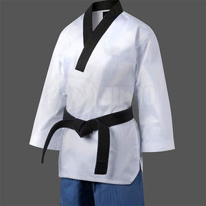 Venta al por mayor WTF cuello en V blanco Taekwondo Gi artes marciales desgaste - Product Image 2