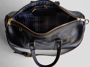 Bolsa de Viaje de Cuero Genuino de Lujo para Hombre, Negra, para Fin de Semana, Gimnasio, Viajes Cortos, Equipaje, Bolsa Deportiva Grande con Forro de Poliéster, Regalo - Product Image 2