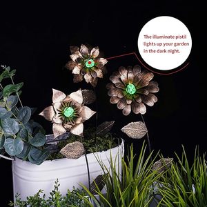 Estaca de jardín Floral que brilla en la oscuridad, selección de plantas al aire libre, bonito palo de flores de Metal, adorno artístico, decoración para patio de césped - Product Image 2