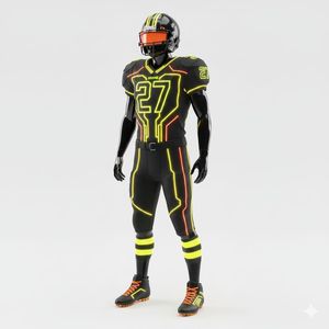 Uniforme de Fútbol Americano de Alto Rendimiento, Manga Corta, Color, Número y Logotipo Personalizables, 100% Poliéster Transpirable, Servicio OEM - Product Image 3