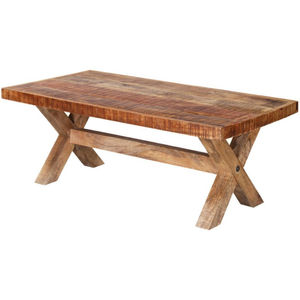 Table basse de salle à manger en bois massif de style industriel avec cuir de luxe meubles de chambre à coucher pour école hôtel salon - Product Image 6