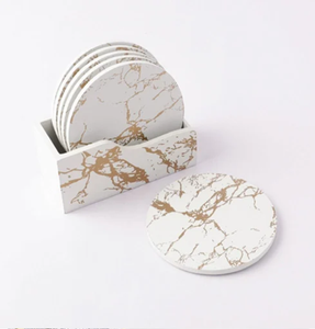 Ce lot de dessous-de-verre ronds en marbre avec de magnifiques motifs en résine tourbillonnante est disponible à prix de gros. - Product Image 5