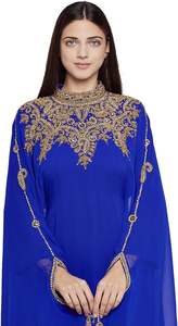Elegante vestido de mujer de cuerpo entero con cuentas Abaya cristal adornado con patrón antiestático para musulmanes para fiestas - Product Image 2