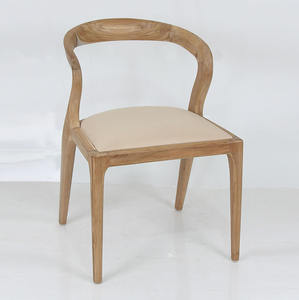 Solid Teak <b>Wood</b> Dining Chair Modern Minimalist Design Natural Finish Durable Eco-Friendly Villa Park Outdoor Use Restaurant - Product Image 1