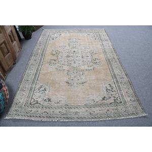 Tapis turc vintage 5,3x7,8 pieds, grand tapis oriental en laine gris - Product Image 1