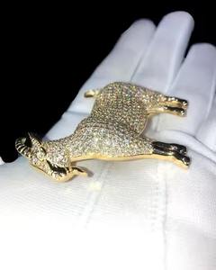 Colgante de Plata de Ley 925 con Diseño de Animal Personalizado, Joyería Hip Hop con Diamantes Brillantes, Chapado en Oro, Moissanita, Colgantes Finos - Product Image 6