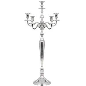 Increíble candelabro de Metal Chapado en plata con 5 brazos para fiestas, eventos, decoración de bodas, candelabros de suelo, artesanías - Product Image 1