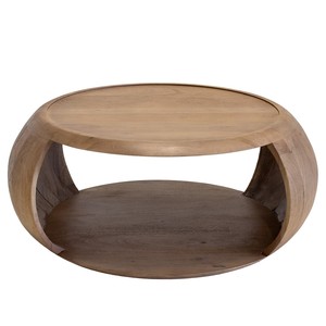 Mesa de Centro Redonda Moderna de Madera Maciza, Diámetro de 85 cm, Portátil, para Sala de Estar, Hogar, Restaurante - Product Image 1