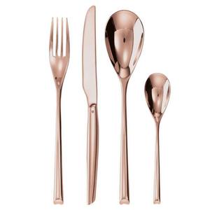 Stainless Steel <b>Gold</b> Plated Cutlery Set with Unique Modern Design High Quality Flatware Thick Handle Stainless Steel Cutlery - Product Image 6
