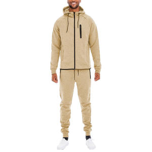 Wholesale Men's Sportswear Zipper <b>Hoodie</b> and Jogger 2 Piece Set Custom Tracksuit for Men Jogging Suit - Product Image 5