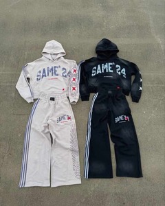 Conjunto de Sudadera con Capucha y Pantalones Deportivos de Invierno para Mujer, de Alta Calidad, Personalizado, de Algodón, con Apliques Bordados y Lavado Ácido - Product Image 5