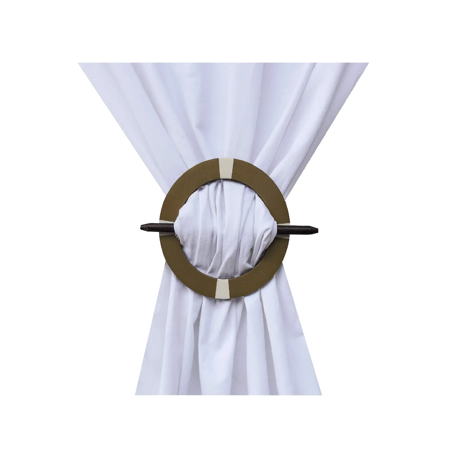 Corbata de cortina de madera, accesorios de decoración del hogar, corbata de cortina de lujo moderna, forma redonda con cortina de palo