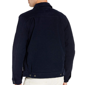 Veste en denim de coton décontractée de créateur pour hommes, couleurs unies, jeans OEM avec matériau en duvet, longue longueur et caractéristique chaude - Product Image 5