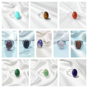 925 Silver Natural Amethyst Birthstone 10x14 MM Oval Cabochon <b>Ring</b> - Product Image 2