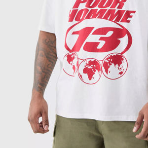 Camiseta pesada extragrande personalizada de 100% algodón para hombre, camiseta en blanco con cuello redondo y hombros caídos de alta calidad - Product Image 3