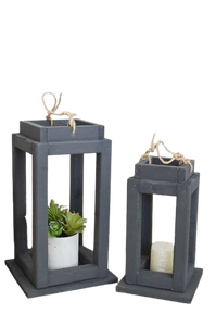 Juego de 4 linternas navideñas de hierro y vidrio Color negro mate Diseño clásico Linterna al aire libre para decoración de bodas a granel - Product Image 3