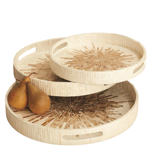 New Arrival Arabian 2023 Mother of Pearl Inlay Dessert Pastry Tray, <b>Chocolate</b> Fruit Tray Ramadan <b>Seashell</b> Inlay Serving Tray - Product Image 1