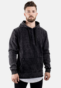 Venta al por mayor personalizado pesado bordado francés Terry algodón pulóver con capucha para los hombres Vintage desgastado ácido lavado diseño de invierno - Product Image 4