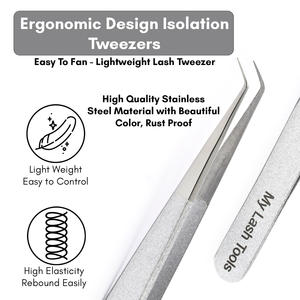Pince à épiler professionnelle isolée pour extensions de cils, en acier inoxydable, pour volume - Product Image 6