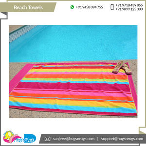 Serviettes de plage modernes toutes saisons en coton recyclé 350-600 Gsm couleur unie pour l'extérieur - Product Image 2