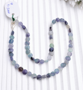 Cuentas Redondas Facetadas de Iolita, 14 Pulgadas, Iolita Natural de 6mm, Cuentas Redondas Decorativas para la Elaboración de Joyería Fina, Piedra Preciosa - Product Image 1