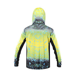 Sweat à capuche vert menthe pour homme, manches longues, protection UV, logo personnalisé sur la manche gauche, 100 % polyester, anti-UV, pull de pêche - Product Image 3