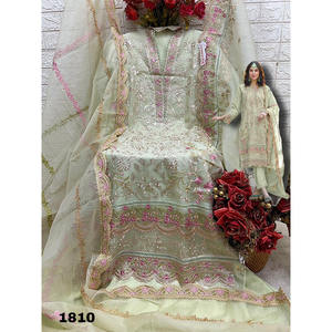 Nouveaux costumes pakistanais en organza avec broderie lourde, vêtements traditionnels indiens pour femmes, vêtements de fête, prix bas, robe salwar - Product Image 1
