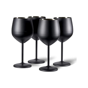 Gobelet à vin en acier enduit de poudre noire vintage 2025 Fabricant et exportateur Nouvelle arrivée Gobelet à vin en acier à bas prix - Product Image 1