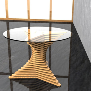 Table basse paramétrique de forme personnalisée Kalatri, contemporaine, légère, lavable, amovible, caractéristiques modernes, décoration de maison et de bureau - Product Image 3