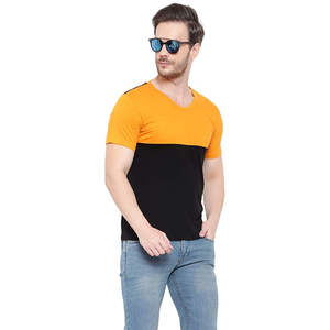 Camiseta de panel de algodón orgánico 100% para hombre, venta al por mayor, camisetas de cuello redondo de secado rápido, algodón peinado frontal sólido informal lavado - Product Image 6