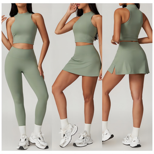 ชุดบราเลกกิ้งสำหรับเล่นเทนนิสชุดออกกำลังกายเล่นเทนนิสชุดเล่นโยคะ7ชิ้น - Product Image 4