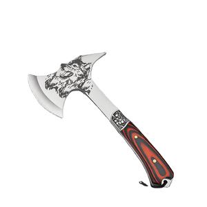 Hache tactique de survie Thewizcrafts, tête de hache à double lame en acier à haute teneur en carbone de qualité industrielle, manche en bois, lame de coupe de 4,6 pouces - Product Image 1