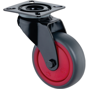Ruedas Giratorias de Goma Gris para Muebles, Diámetro de Rueda de 50 mm, Capacidad de Carga de 50 kg, con Rodamiento de Bolas y Placa de Montaje, Ruedas BS - Product Image 3