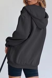 Sudadera Larga Extra Grande de Invierno para Mujer, Marca Sourcing, Terciopelo, 100% Algodón, Tejido Suave y Transpirable, Logotipo Frontal, Uso Diario, Corte Moderno - Product Image 2