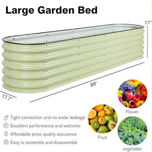 Wholesale Metal Raised Garden Bed Oval Shape Galvanized Stainless Steel Large <b>Planter</b> Kit Long Root <b>Vegetable</b> Pot Easy Assembly - Product Image 3