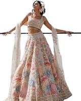 Dernière Nouveauté : Lehenga Choli de Mariée en Soie Georgette pour Femme, avec Dupatta, pour Mariage, de Gujarat - FABZONE En Stock - Product Image 5