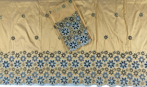 Haute qualité 5 Yards indien soie brute tissus de mariage à la main imprimé africain George Wrappers vêtements pour femmes robes pour adultes - Product Image 2