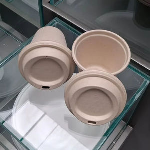 Gobelets jetables en bagasse de canne à sucre durables, sans PFAS, non blanchis, biodégradables, compostables, écologiques, fabriqués en usine - Product Image 1