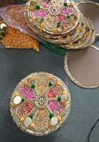 Support de bougie chauffe-plat décoratif en pierre fait main, style Diya, pour le festival Diwali, les mariages, la décoration de table et de salon.