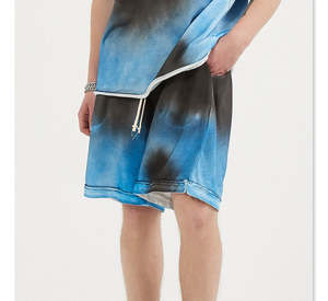 Vente en gros de shorts d'été décontractés tie-dye de haute qualité pour hommes OEM Custom Fashion Street Beach Men Fleece Shorts - Product Image 4