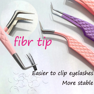 MORGANS INDUSTRIES Precision Eyelash Tweezers Stainless Steel Smooth Tip Perfect Grip Durable Pink Purple for <b>Individual</b> <b>Lash</b> - Product Image 2
