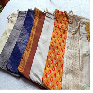 ถุงหูรูดผ้าไหมรีไซเคิลทำจากผ้าไหมรีไซเคิลเหมาะสำหรับโปรโมชั่นและให้ไกล - Product Image 1