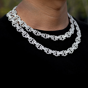 Cadena cubana de Miami de 14mm de alta calidad, cadena helada, cadena de plata 925 VVS Moissanite, cadena de diamantes, collar de eslabones cubanos para hombres - Product Image 2