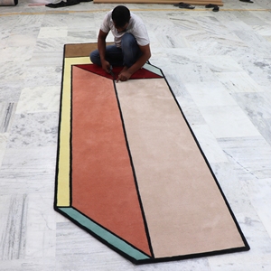 พรมขนสัตว์สีน้ำเงิน 3 มิติ งานแฮนด์เมด สไตล์โมเดิร์น กันลื่น สำหรับตกแต่งบ้าน ห้องนั่งเล่น ล็อบบี้โรงแรม ห้องละหมาดของวัยรุ่น สำนักงาน - ทอมือ - Product Image 2