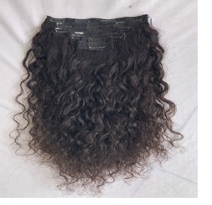 Export 100% Raw Unprocessed Indian Temple Machine Doble trama 18 "Loose Curly 7 Set Clip en el proveedor indio de la extensión del cabello humano - Product Image 1