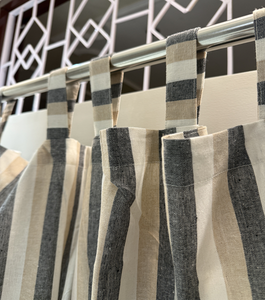 Rideaux en coton faits à la main écologiques - Personnalisables, à œillets tissés, design classique pour hôtel, café et décoration intérieure - Product Image 5