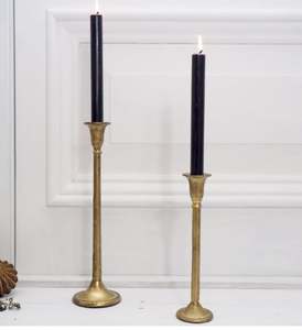 Bougeoirs en bois au design luxueux de style vintage avec finition blanche lavée - Product Image 3