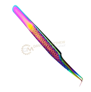 Pince à cils volume en fibre pointue à 90 degrés en acier inoxydable, plusieurs couleurs, testé à la main, cils de marque privée - Product Image 5