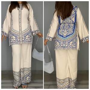 ชุดสายพิมพ์ลายคอตตอนแท้สำหรับผู้หญิงเด็กผู้หญิงชุดปาร์ตี้ชุดสำนักงานอินเทรนด์ - Product Image 1